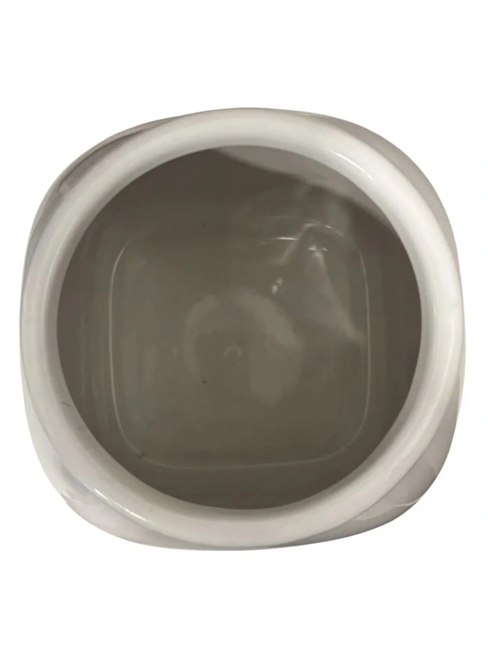 Williams Sonoma Large Ivory White Canister Wood Lid Ceramic ‘Empty Half Full’